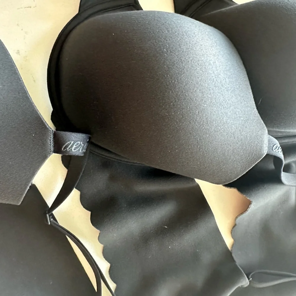 *4 Pack!* Aerie SMOOTHEZ Demi Lightly Lined Bra True Black 36DD - Picture 11 of 16